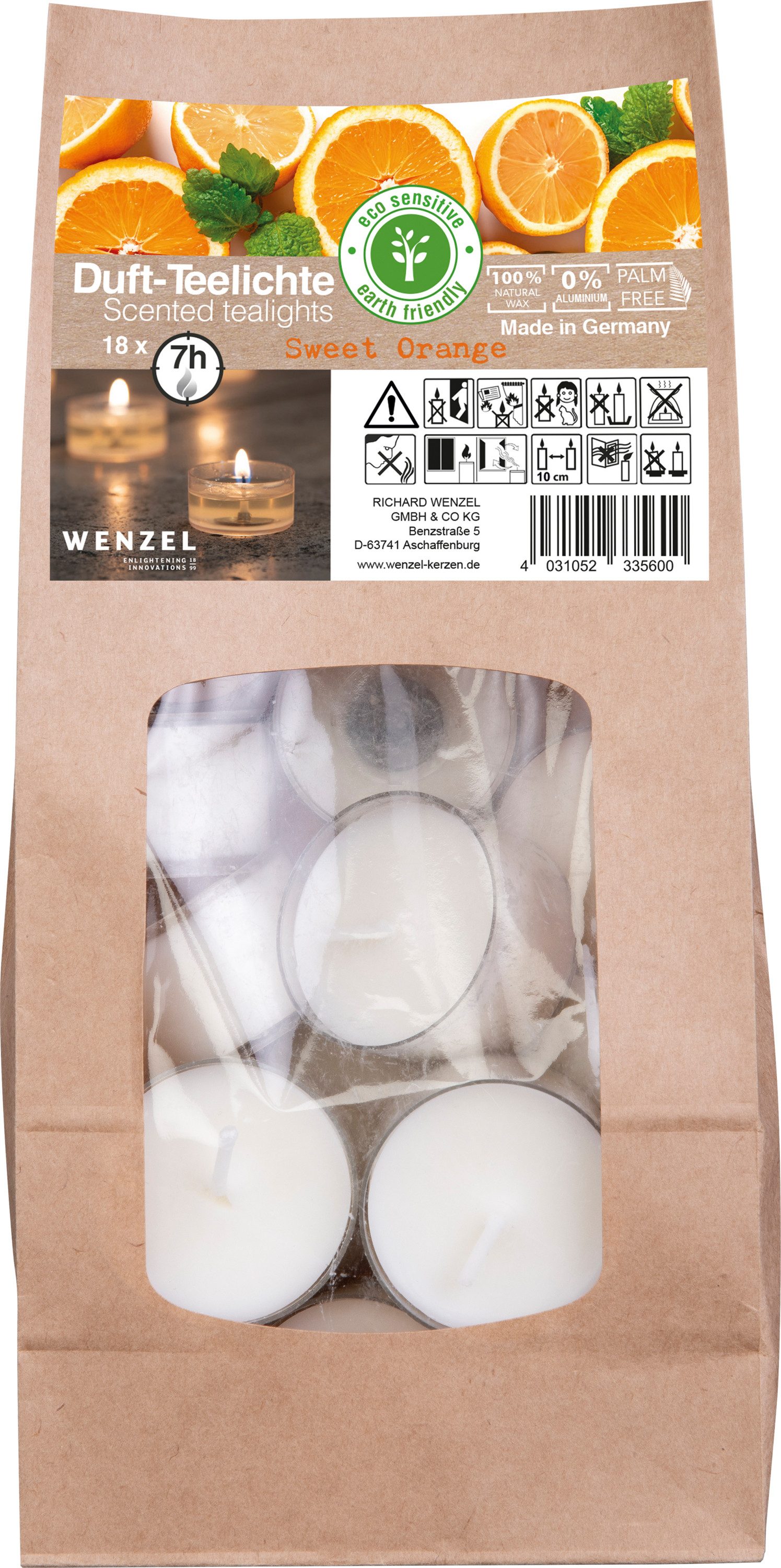 Wenzel Stumpenkerze Duft-Teelichter, 18 Stück