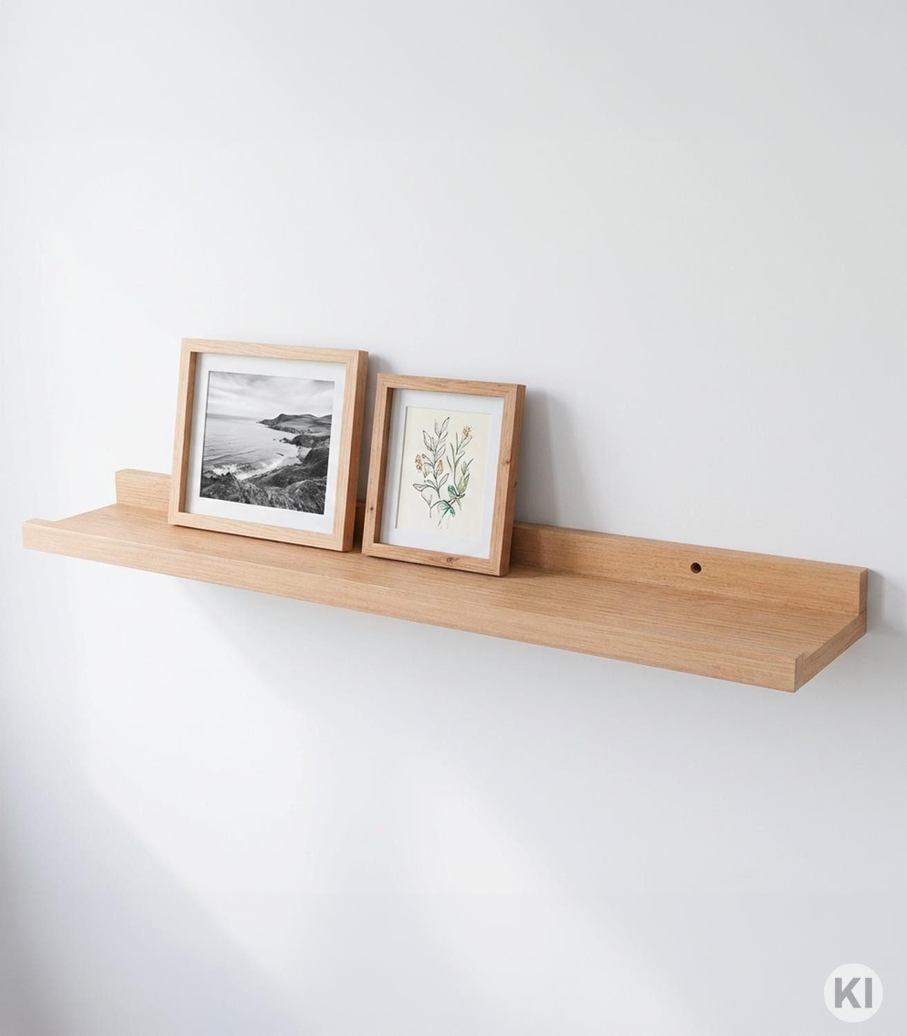 Home4You Wandboard MIKI, B 60 x H 23,5 cm, Wildeichedekor, MDF, PVC, 1-tlg., 1 Ablagefläche