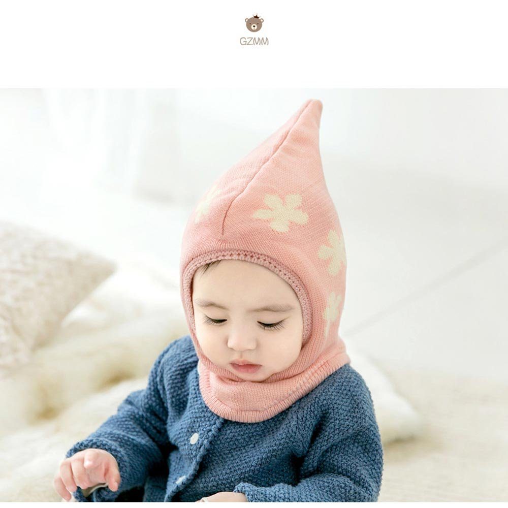 Vivi Idee Schlupfmütze Baby Schalmützen Balaclava Wollmütze Strickmütze Wintermütze für 3-18 Monaten Baby u. Kleinkind