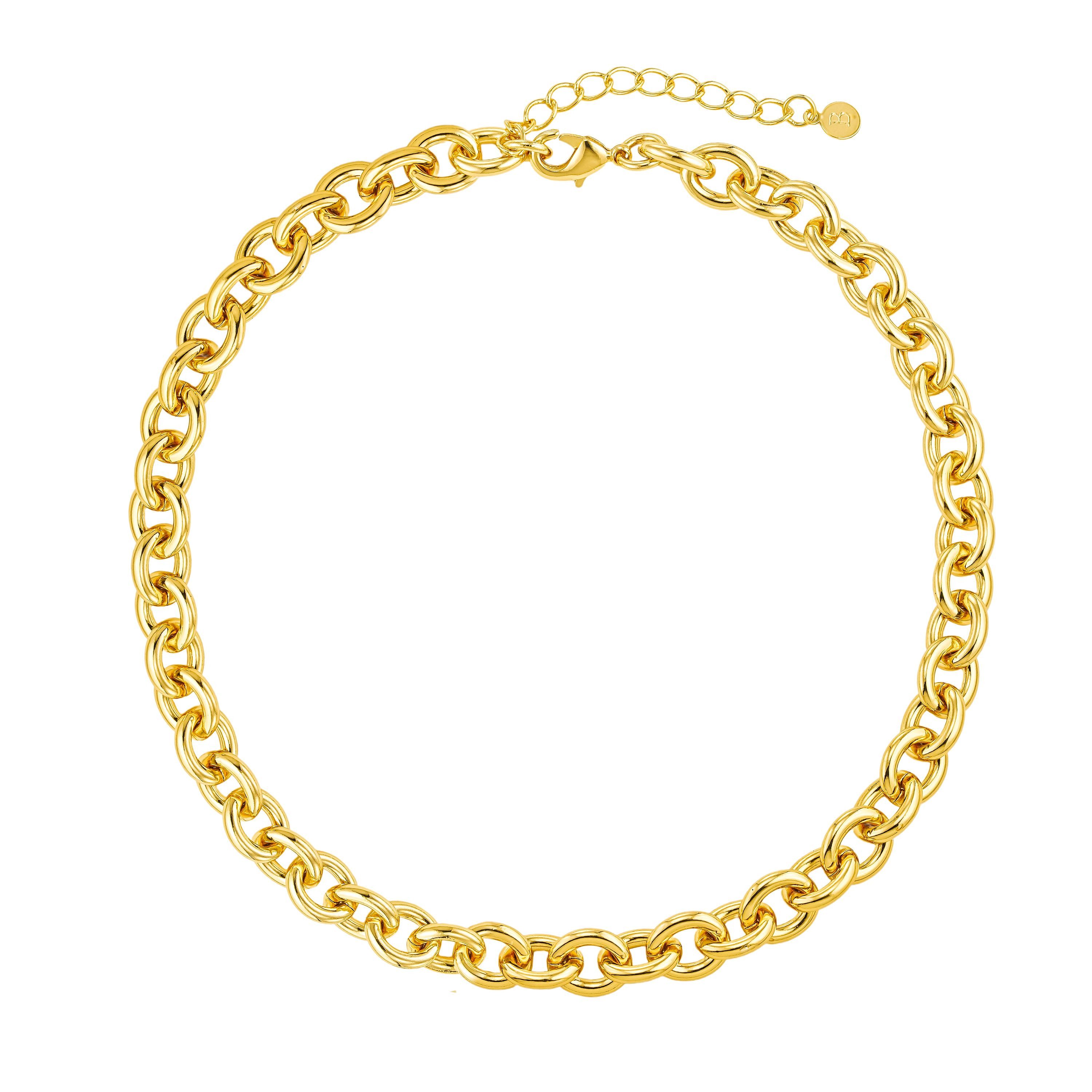 Brandlinger Gliederkette Halskette Brooklyn, massive "chunky" Statement Kette vergoldet