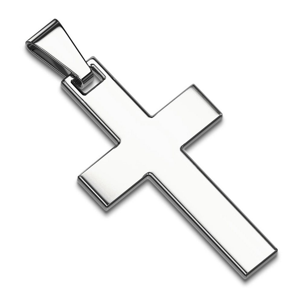 BUNGSA Anhänger Set Anhänger Kreuz Silber aus Edelstahl Unisex (1 Paar (2 Stück), 1-tlg), Pendant Halsketten