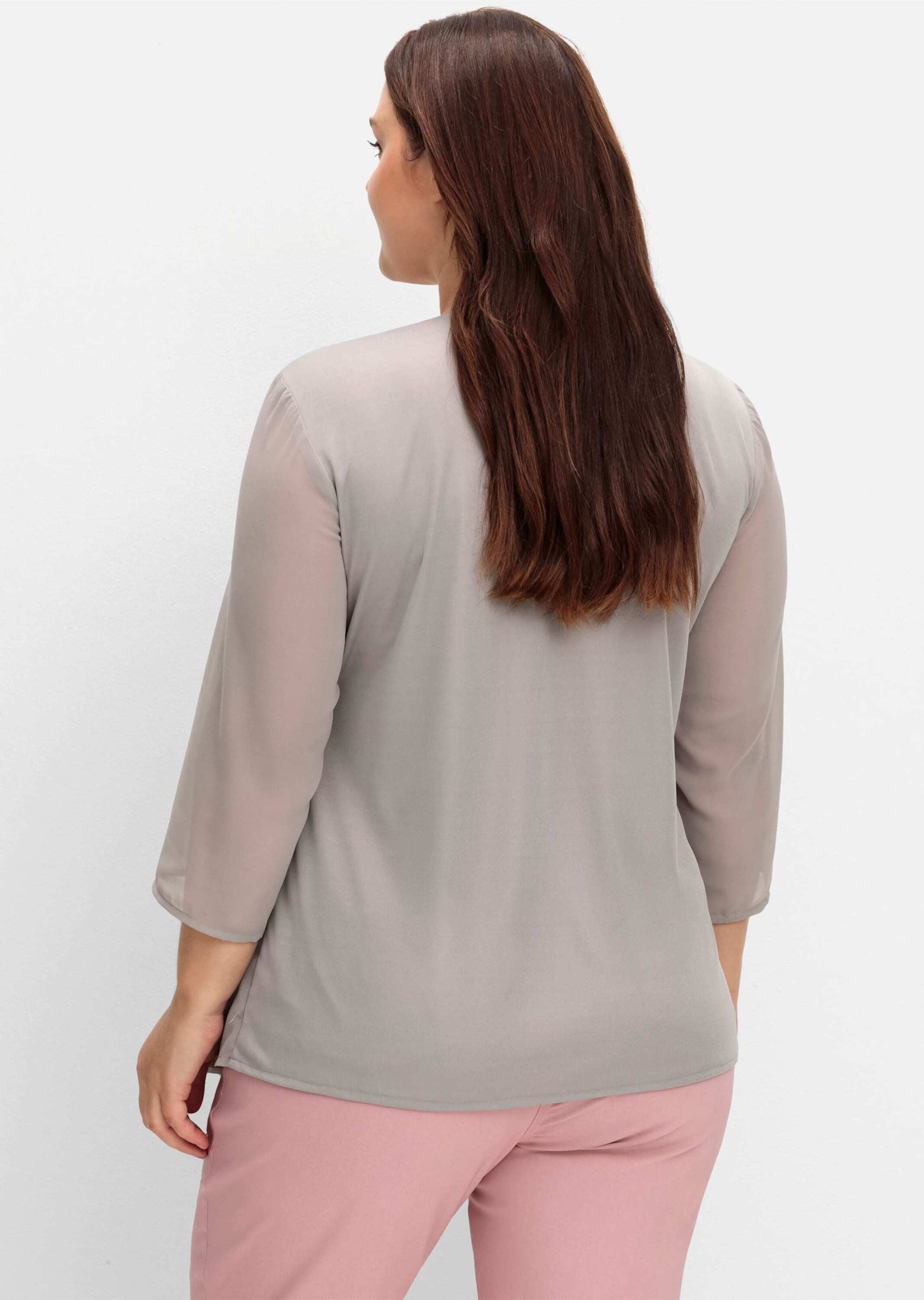 Sieh an! T-Shirt 2-in-1-Shirt 3/4-Arm mit Einsatz aus Mesh günstig online kaufen
