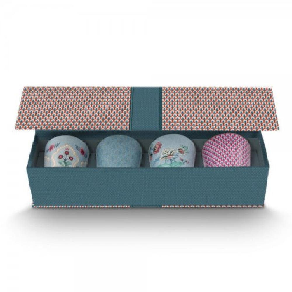 PiP Studio Geschirr-Set Teebecher Set Giftset Oriental Flower Festival Hellblau (4-teilig)