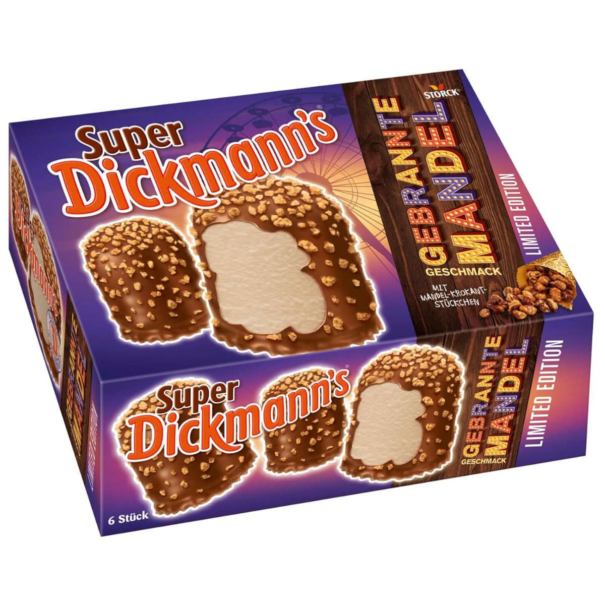 Super Dickmann's Süßigkeit, Dickmanns Super dicke Schokoküsse mit gebrannten Mandeln 6er 168g