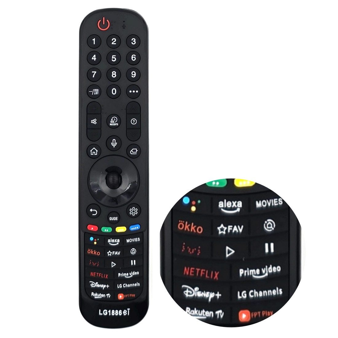 Alltro Universal LG Magic Fernbedienung mit Pointer und Sprachfunktion Fernbedienung (für LG UHD OLED QNED NanoCell 4K 8K Smart TV)