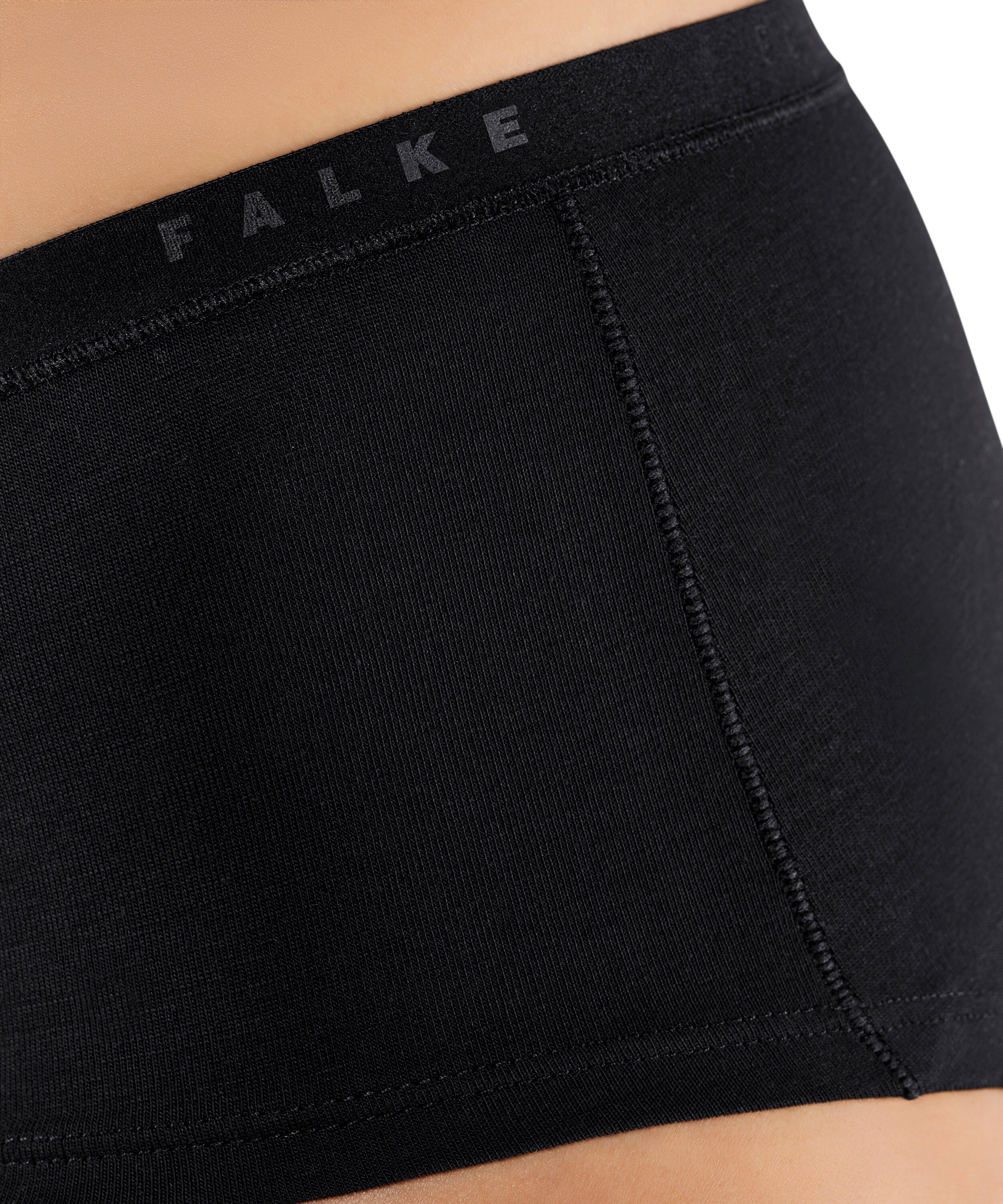 Elasthan mit black 2-Pack Softe FALKE Baumwolle (3000) (2-St) Hipster