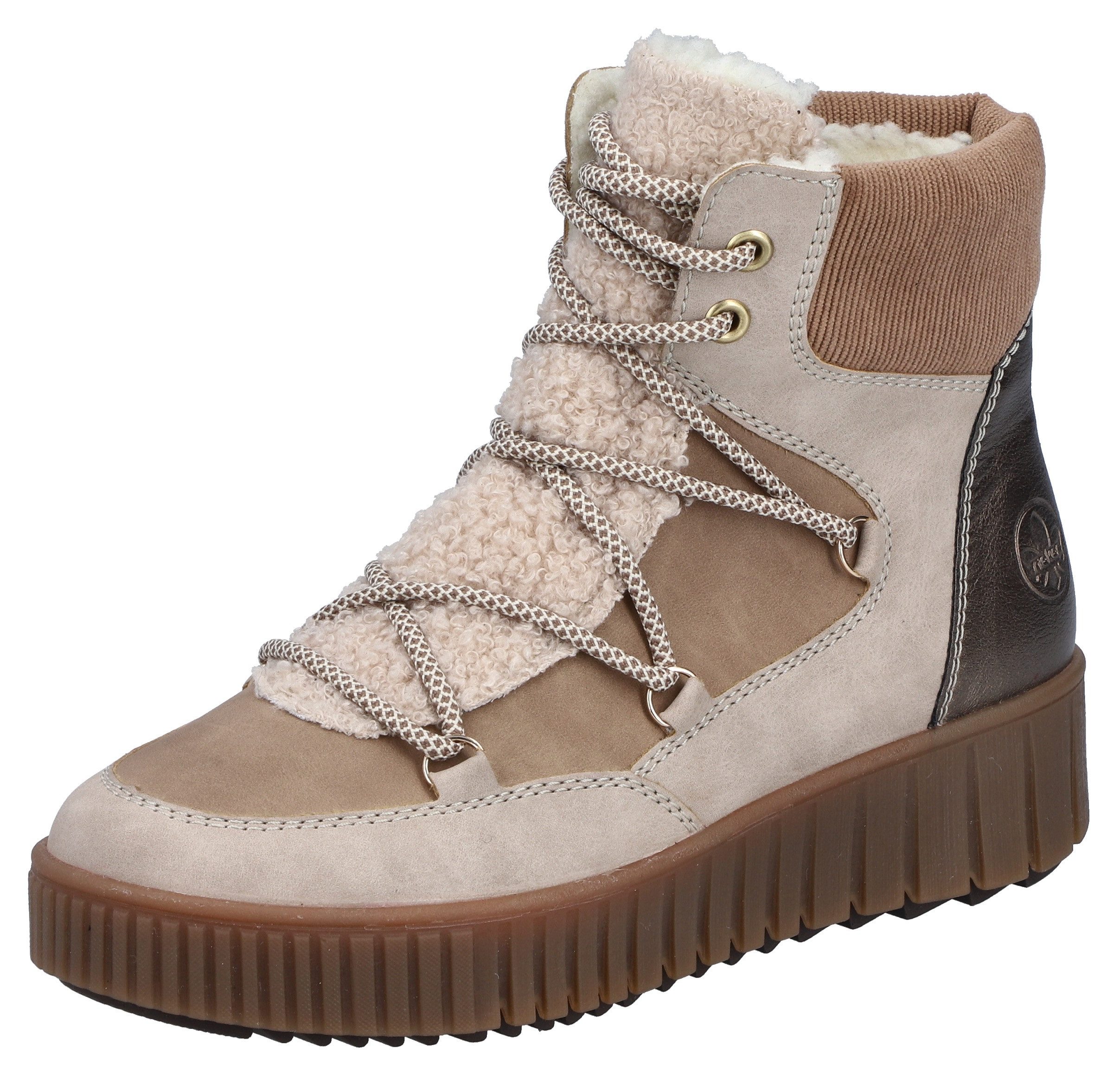 Rieker Winterboots Schnürboots, Plateauboots, mit Warmfutter