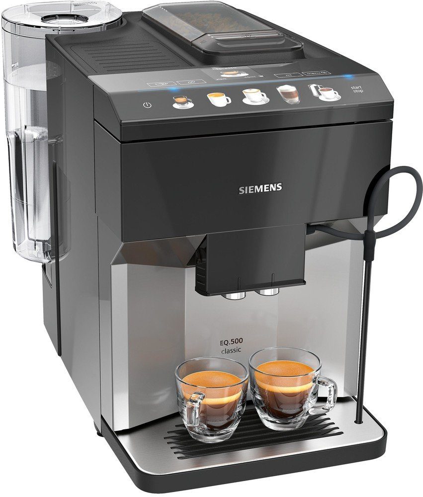 SIEMENS Kaffeevollautomat EQ.500 classic TP503D04, Herausnehmbare Brühgruppe, Automatisches Reinigungssystem