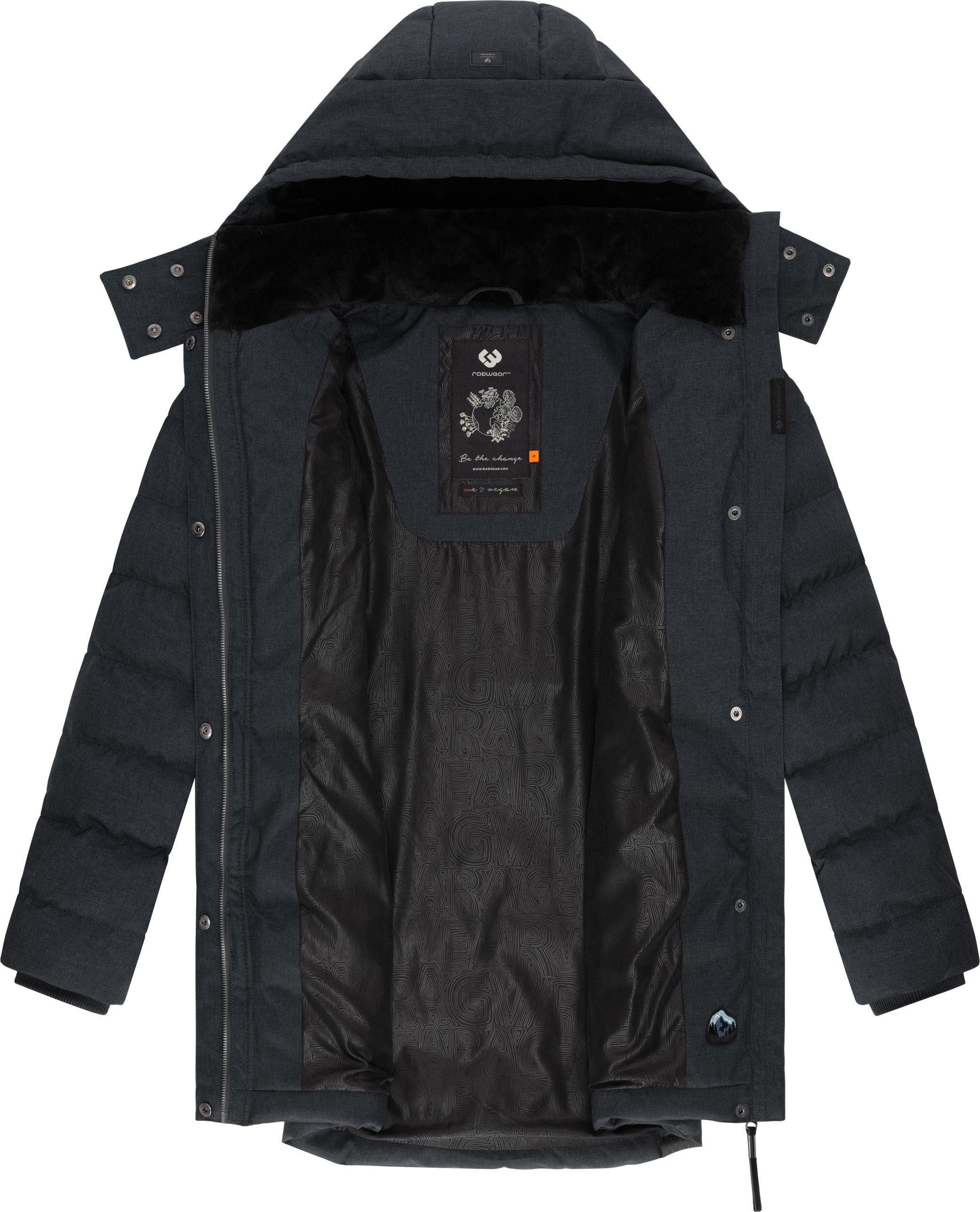 Ragwear Kurzmantel Ashanta Wasserdichter Winterparka mit gefütterter Kapuze