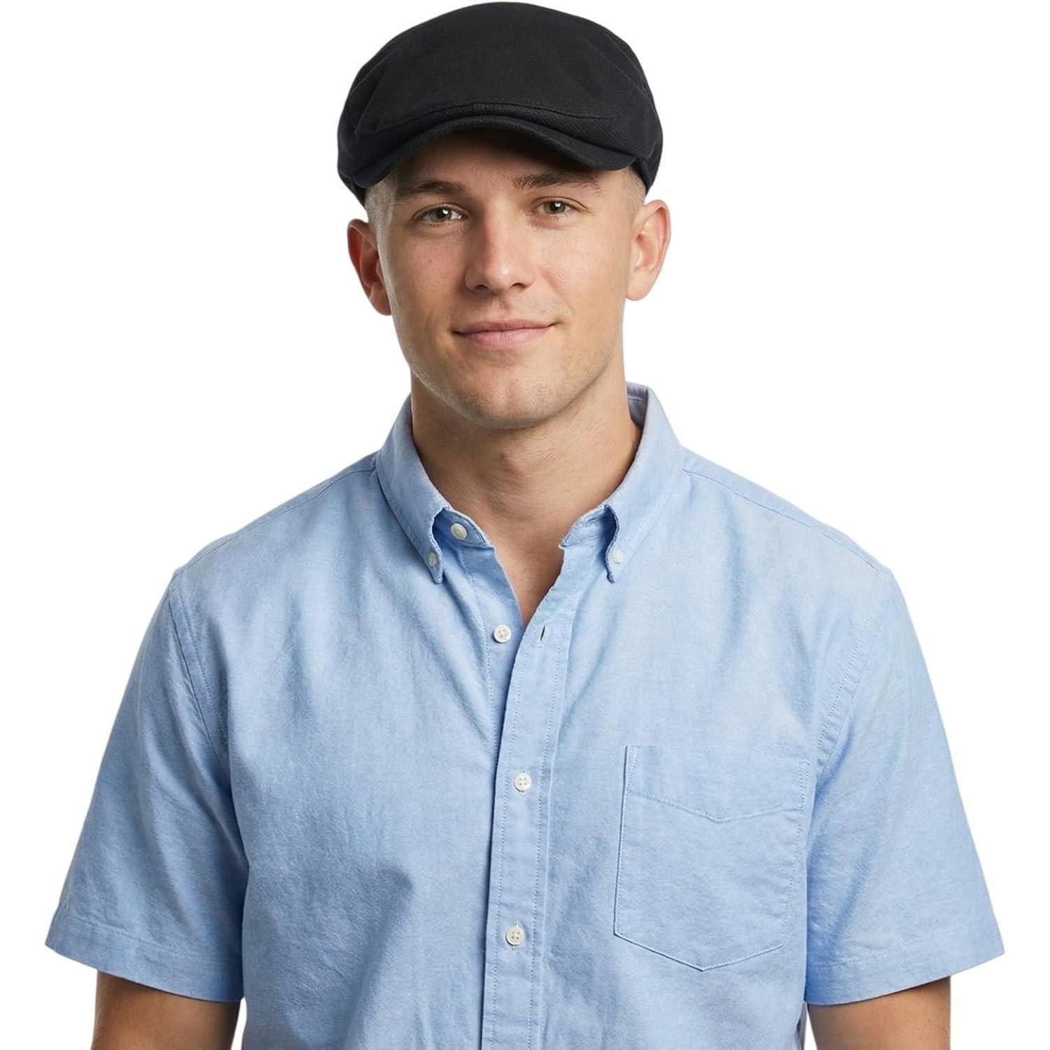 LuxusKollektion Schiebermütze Schiebermütze Herren Flatcap Gatsby Newsboy Einheitsgröße M Schwarz – Bild 2 von 5
