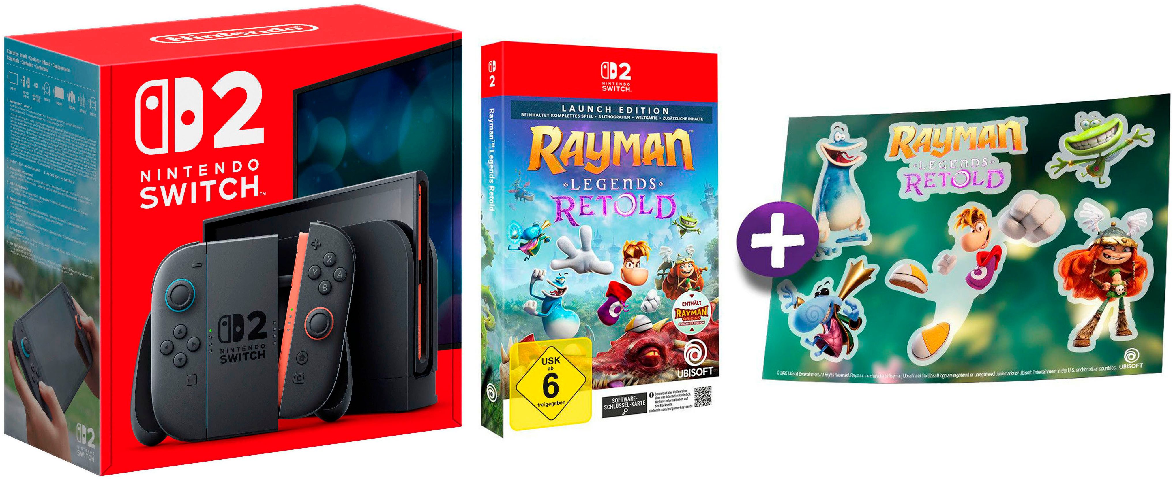 Nintendo Switch 2 Switch 2 + Rayman Legends Retold – Launch Edition (Softwarekarte)
