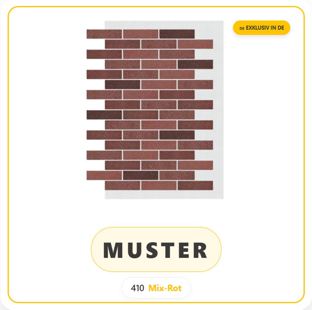 STM Company Wandpaneel AMK Fassadenziegel-Optik Paneele, Wandpaneele für Innen & Außen, 9,4 qm, (Packung, 1-tlg., 9,4 m) Dekorative & witterungsbeständige Fassadenverkleidung, (9,4 m² Set)