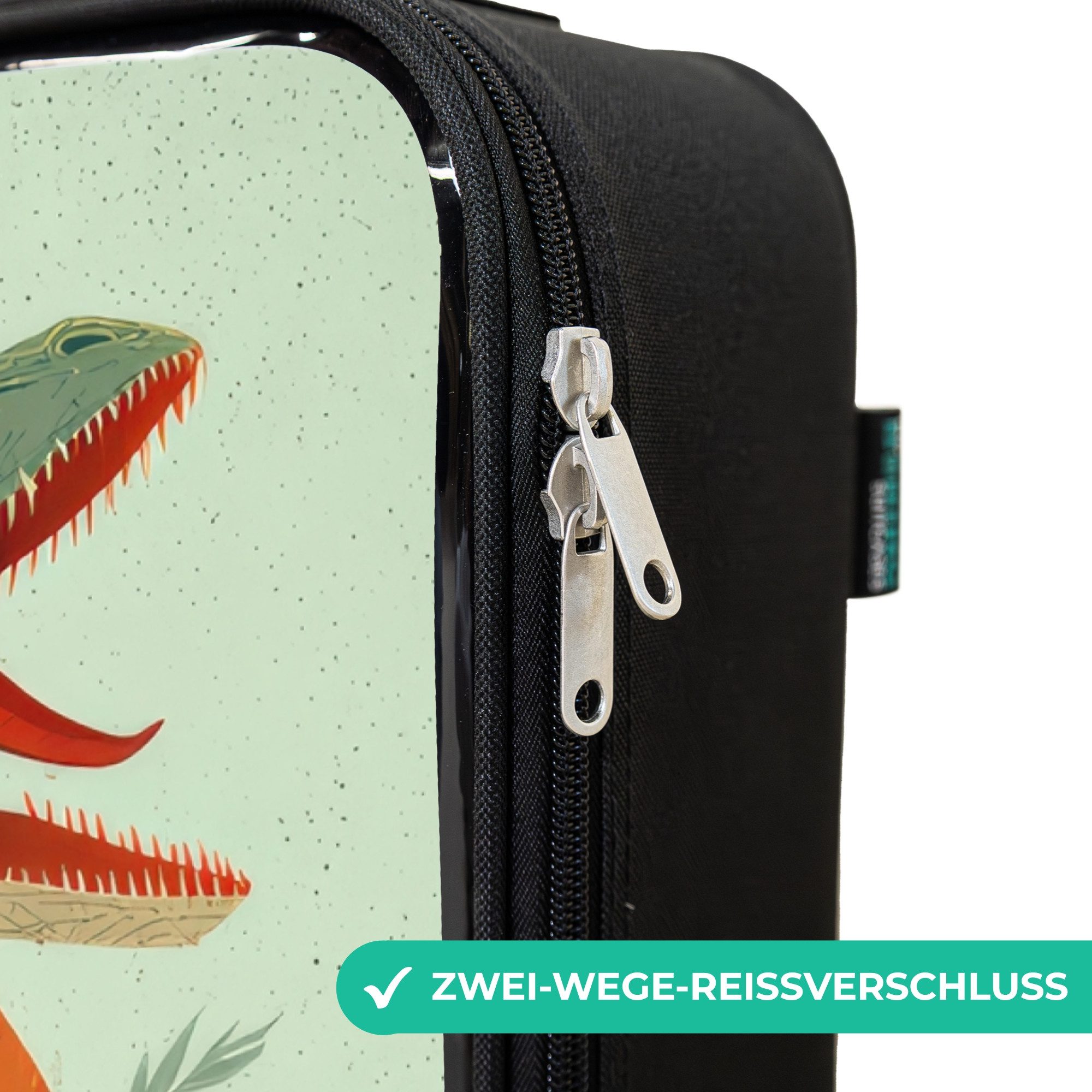 NoBoringSuitcases.com© Kinderkoffer mit leuchtende Räder - Streifender Jäger mit Blättern, 2 Rollen, Kinder Koffer Klein, Trolley Handgepäck, Reisekoffer