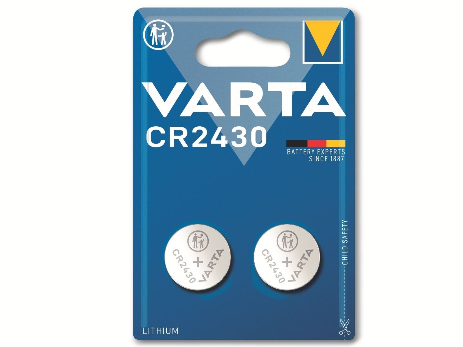 VARTA VARTA Knopfzelle Stück CR2430, 3V Lithium, 2 Knopfzelle