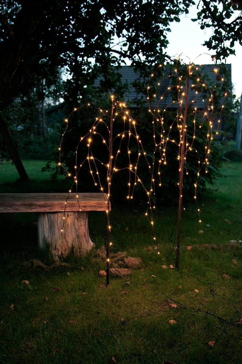 STAR TRADING LED Baum »LED Leuchtbaum/Trauerweide - 144 warmweißen LED - H:  150cm - Trafo - Outdoor - braun«, LED Classic, warmweiß (2100K bis 3000K)