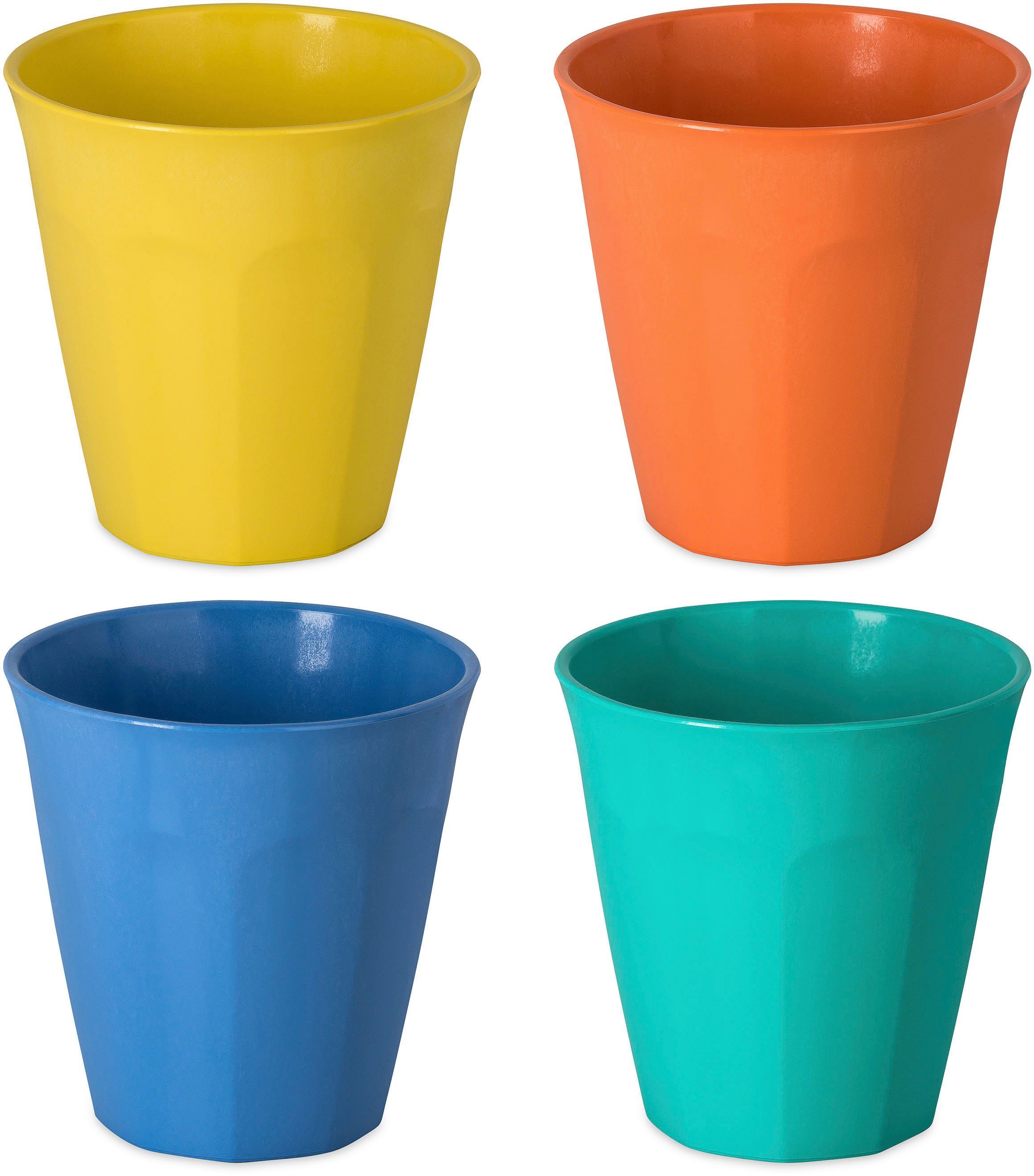 KOZIOL Becher NORA M, 4-tlg., Kunststoff, Made in Germany.Biozirkulärer Kunststoff, 300 ml, 4-teilig