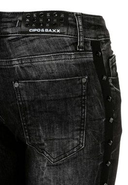 Cipo & Baxx Bequeme Jeans mit rockigen Nieten