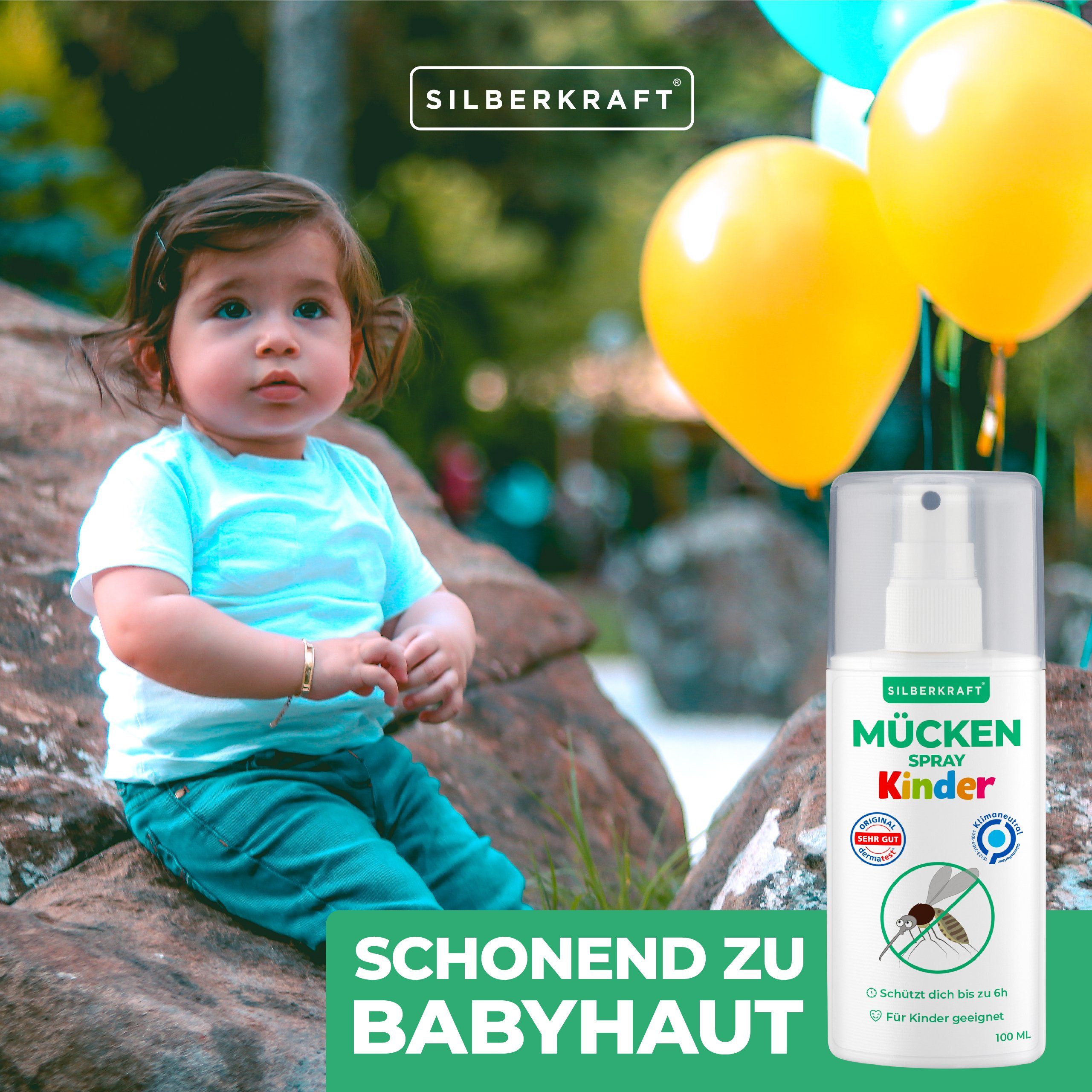 ab Mückenspray Babys Silberkraft 6ten dem 1-St. Insektenspray 100 ml, für Kinder & Monat,