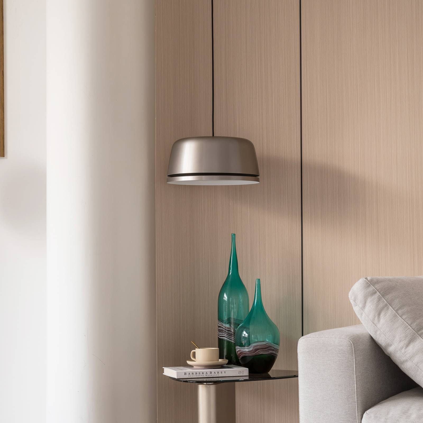 Lucande Hängeleuchte Faelinor, LED, Metall, Alu warmweiß IP20, LED 10,5 W gesamt, warmweiß