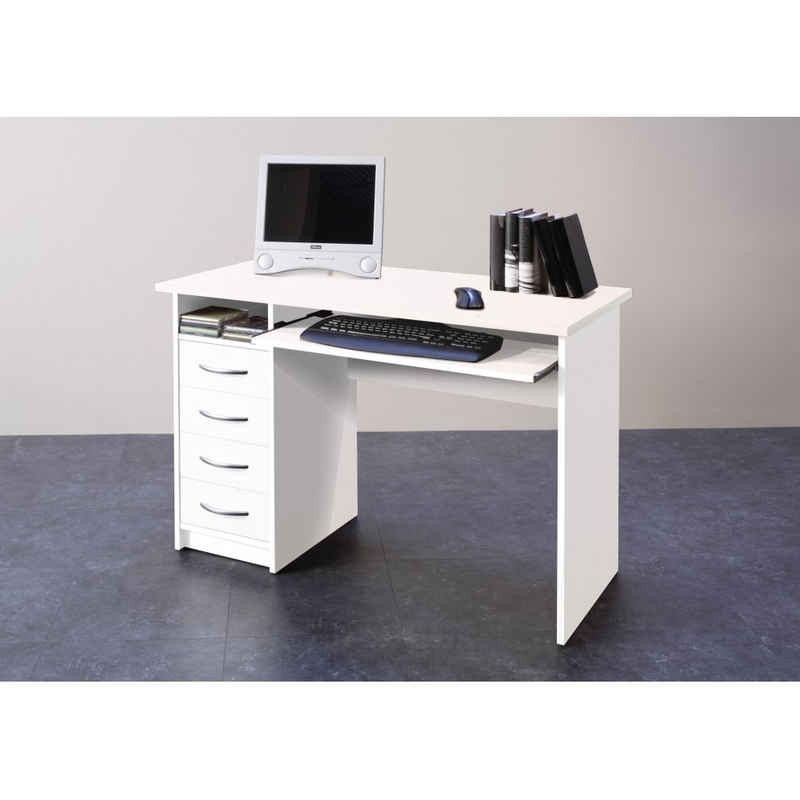 Bega Consult Schreibtisch Schreibtisch TRIO Arbeitstisch Weiß ca. 110 x 75 x 55 cm