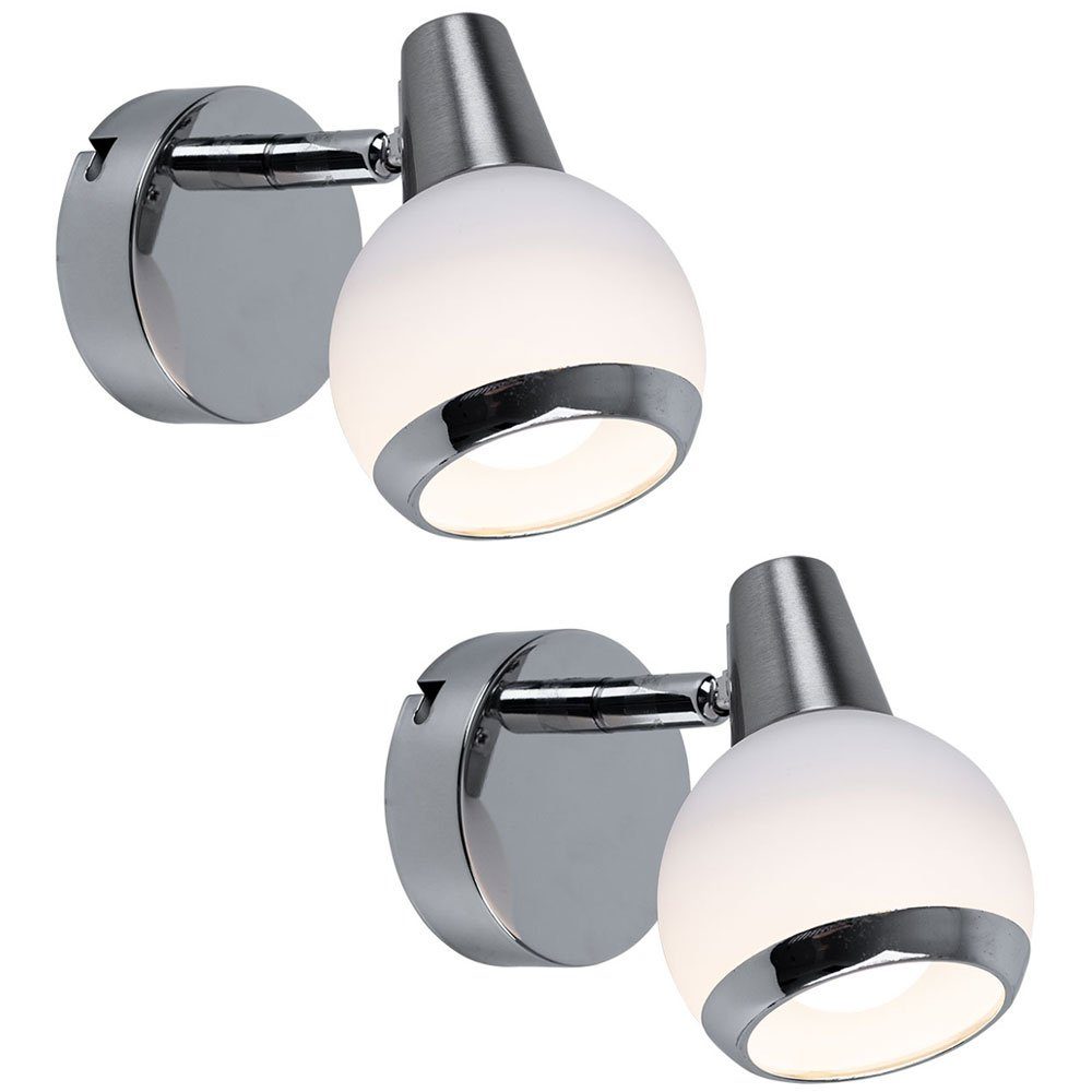 GLOBO LIGHTING LED Wandleuchte, Leuchtmittel inklusive, Warmweiß, Wandleuchte Wandlampe Schlafzimmerlampe LED Glas 2er Set