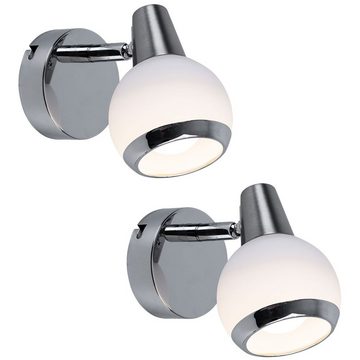 Globo LED Wandleuchte, Leuchtmittel inklusive, Warmweiß, Wandleuchte Wandlampe Schlafzimmerlampe LED Glas 2er Set