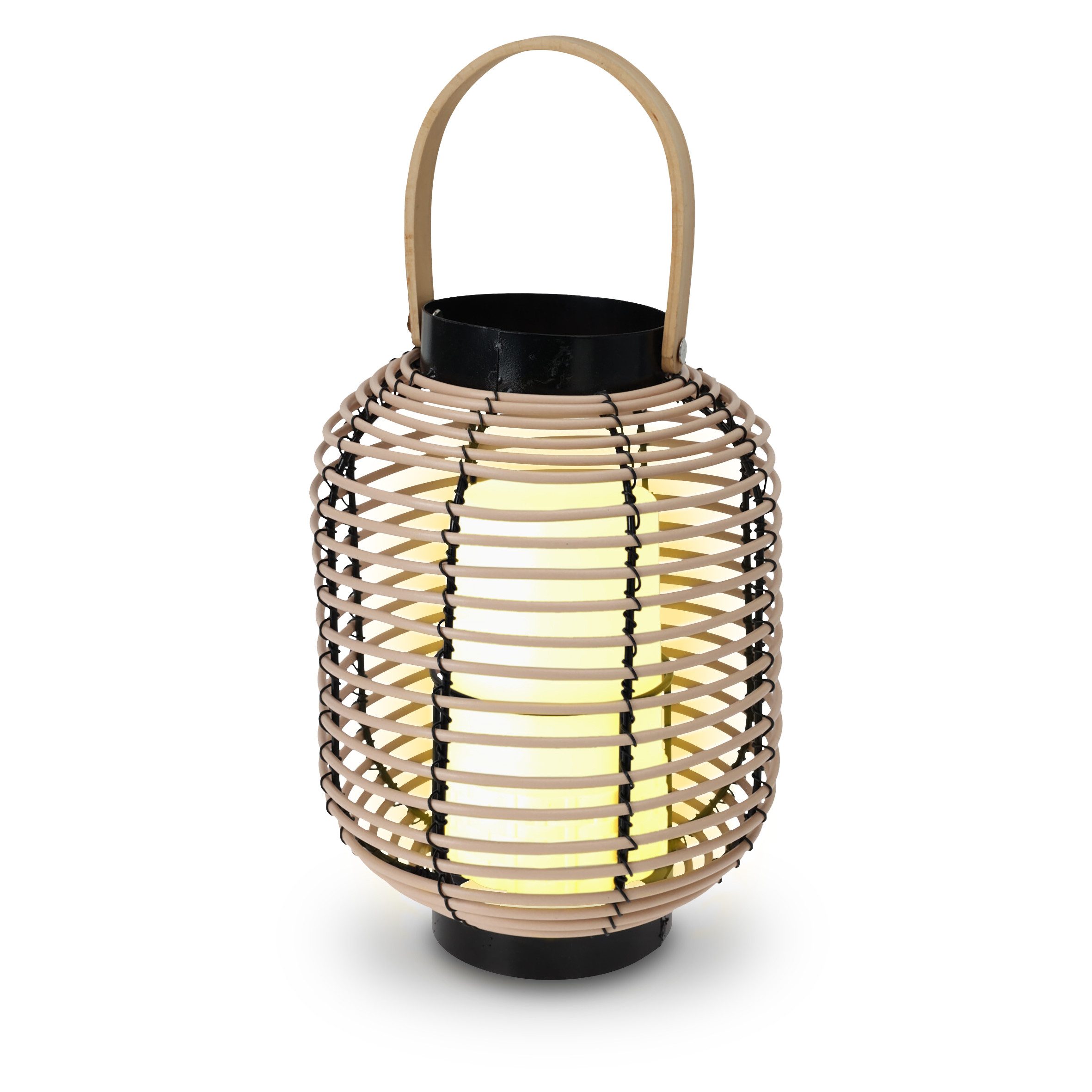 Spetebo LED Laterne LED Rattan Laterne günstig online kaufen