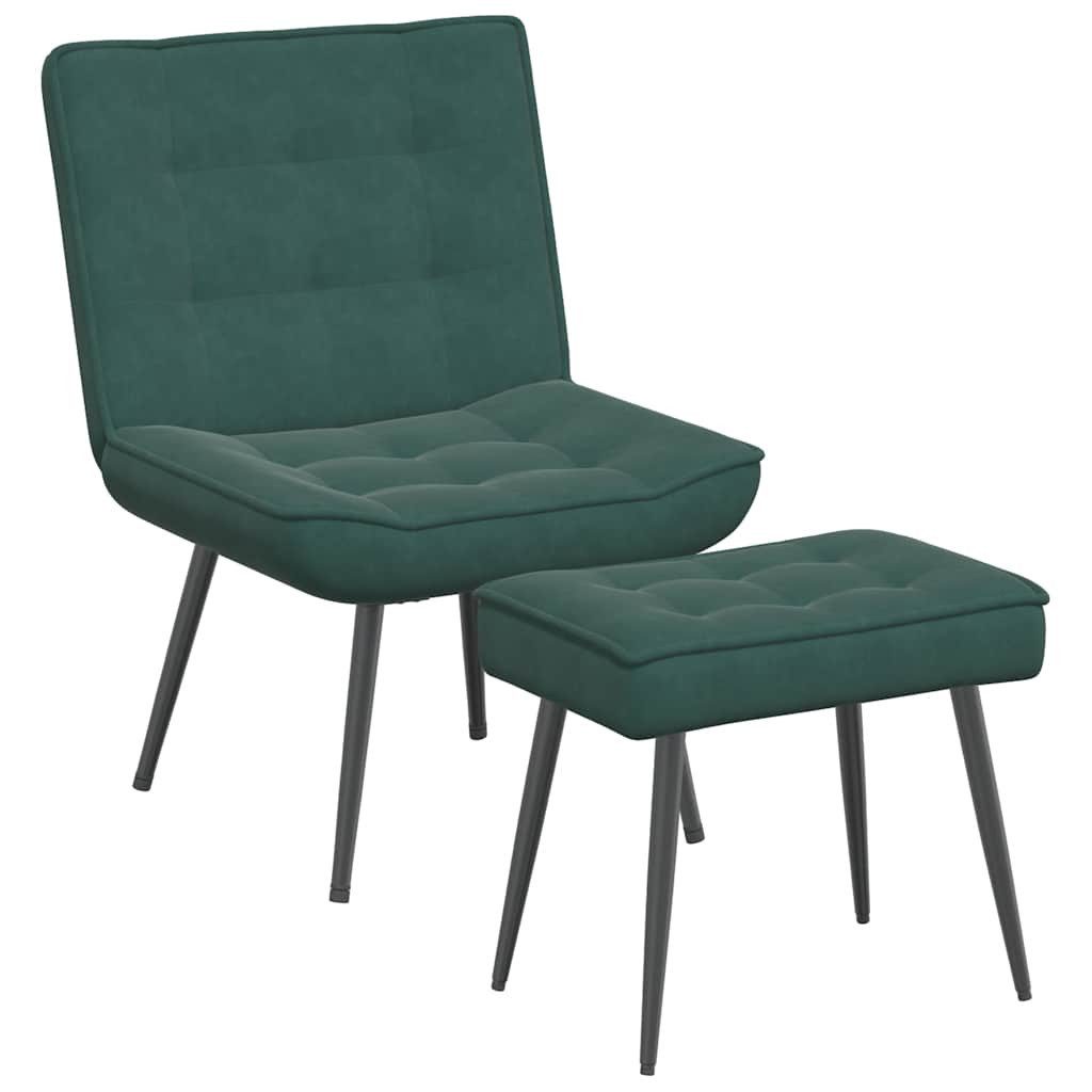 vidaXL Relaxsessel Relaxsessel mit Hocker Dunkelgrün günstig online kaufen