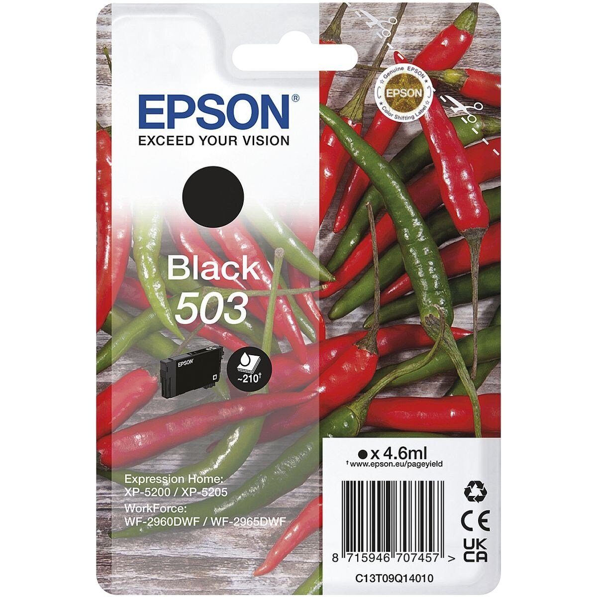 Epson 503 Tintenpatrone (1-tlg., Original Druckerpatrone, schwarz)