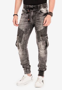 Cipo & Baxx Bequeme Jeans mit elastischen Bündchen am Saum