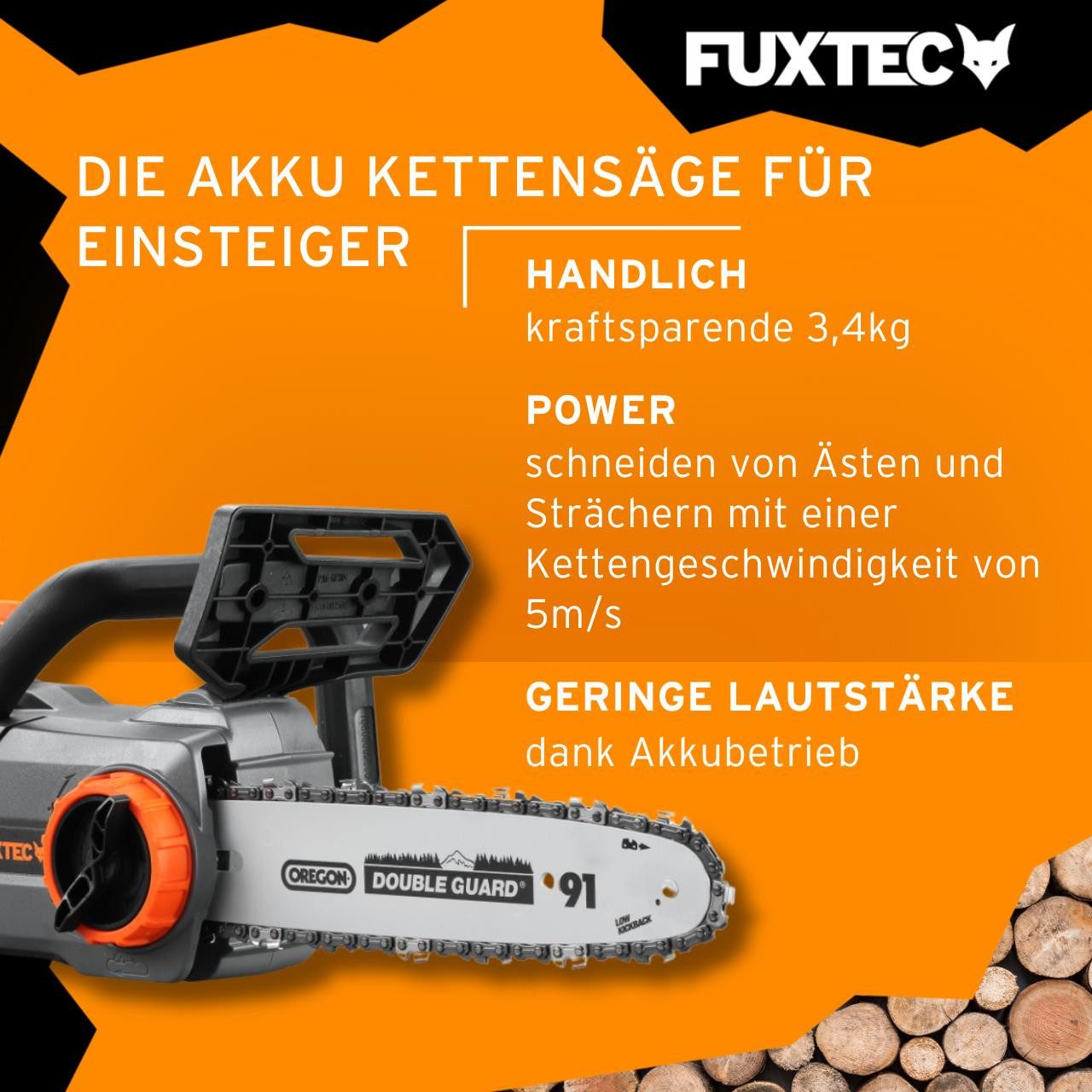 FUXTEC Akku-Kettensäge FX-E1KS20