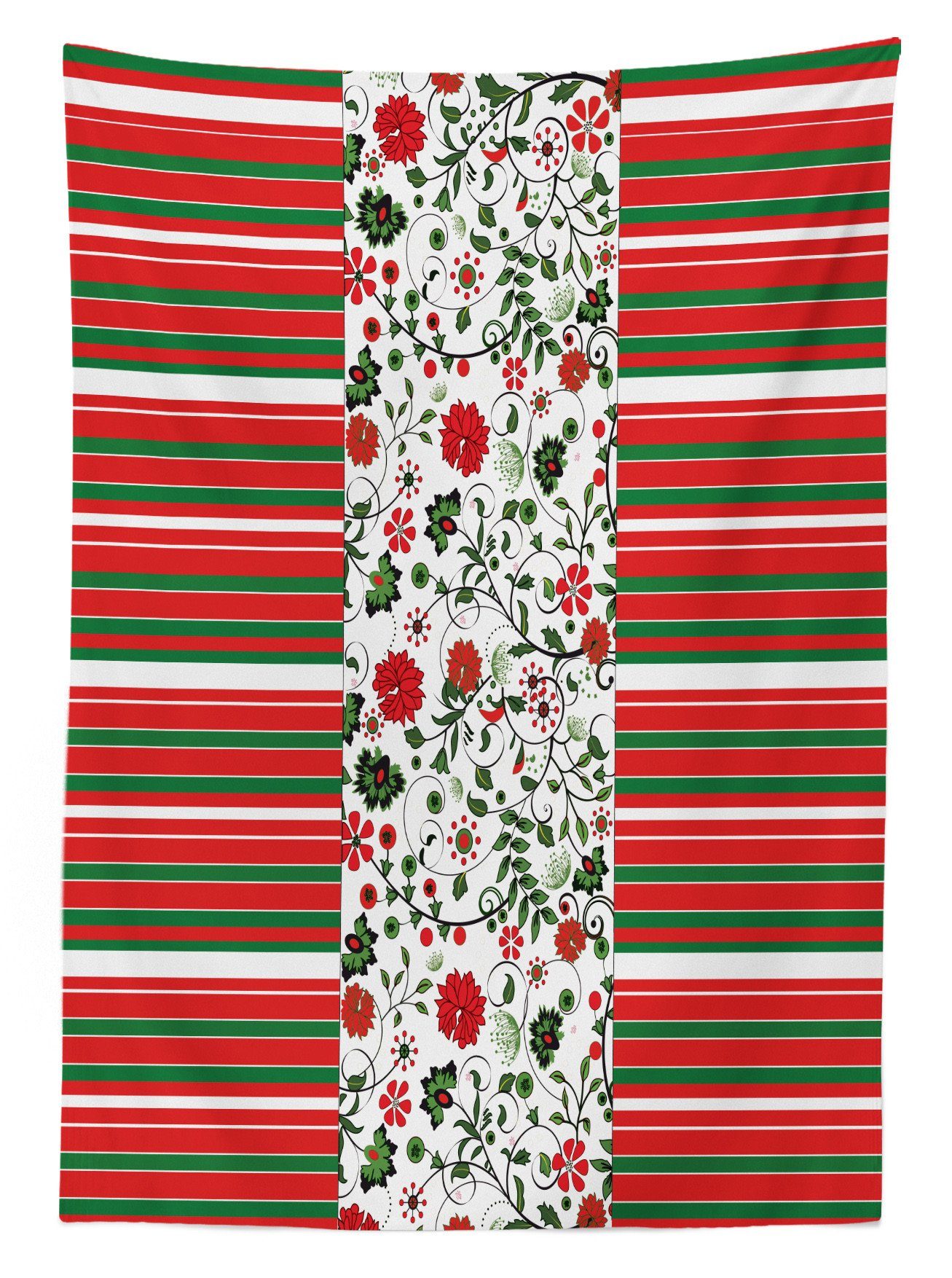 Abakuhaus Tischdecke Farbfest Waschbar den Weihnachten Bereich geeignet Außen Farben, Stripes Klare Für Blumenrand