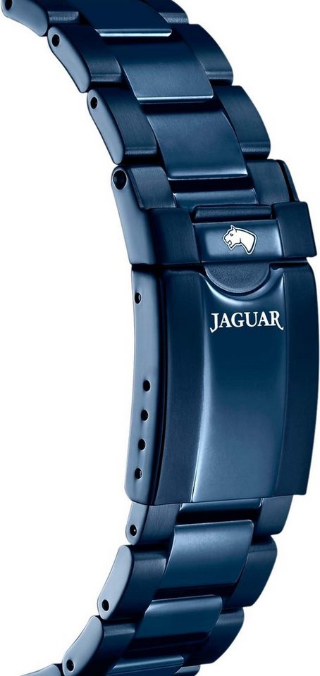 Jaguar Chronograph Connected, J930/1, (Set, 3-tlg., mit Wechselband und  Werkzeug), mit smarten Zusatzfunktionen, ideal auch als Geschenk,  Edelstahlgehäuse, blau PVD-beschichtet, Ø ca. 46 mm
