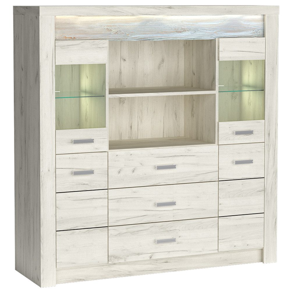 Lomadox Highboard INGENIO-161, Kommode Hochkommode Sideboard günstig online kaufen