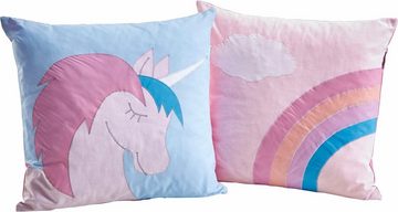 Hoppekids Dekokissen «Einhorn», Zierkissen 50x50 für Kinderbett 2 St.