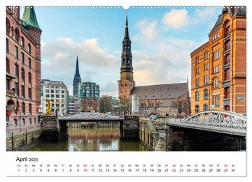 CALVENDO Wandkalender Die farbige Hafenstadt Hamburg (Premium, hochwertiger DIN A2 Wandkalender 2023, Kunstdruck in Hochglanz)