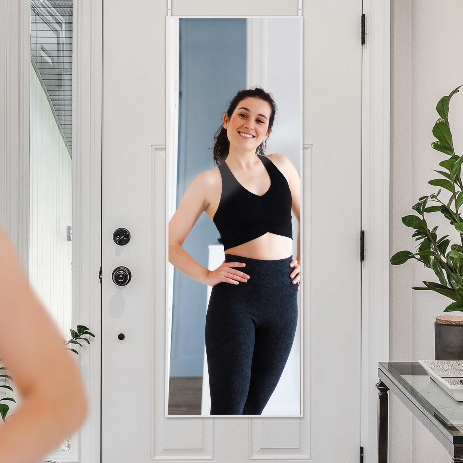 LUNAMIRROR Wandspiegel mit Aluminiumrahmen, aus HD Glas (1-St), rechteckig, bruchsicher, ohne Bohren – Bild 3 von 4