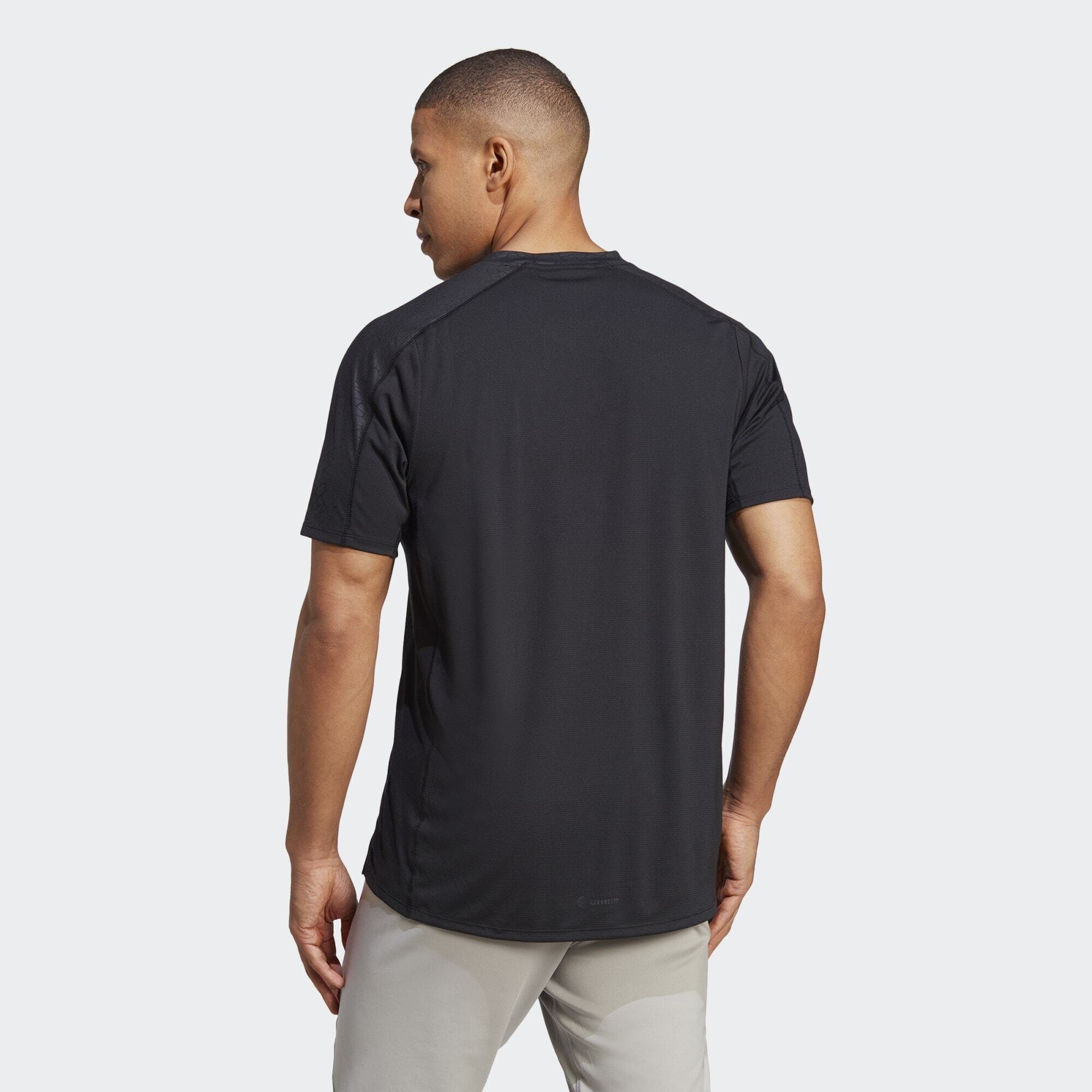 T-SHIRT adidas Black WORKOUT Performance PU PRINT Funktionsshirt