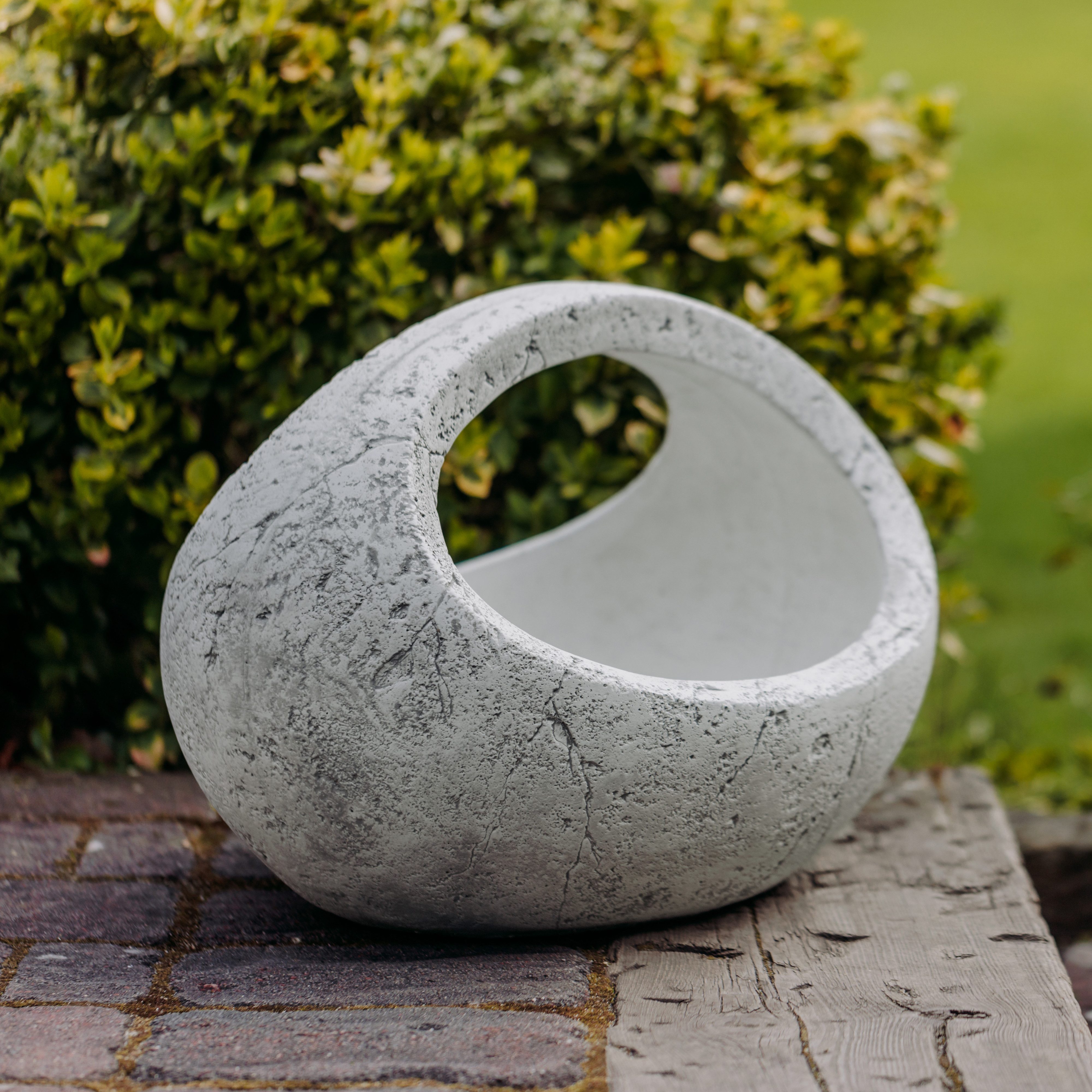 gartendekoparadies.de Pflanzschale Ovaler Pflanzkorb Steinguss 10 Liter 49 x 37 x 34 cm 21 kg, Frostsicher