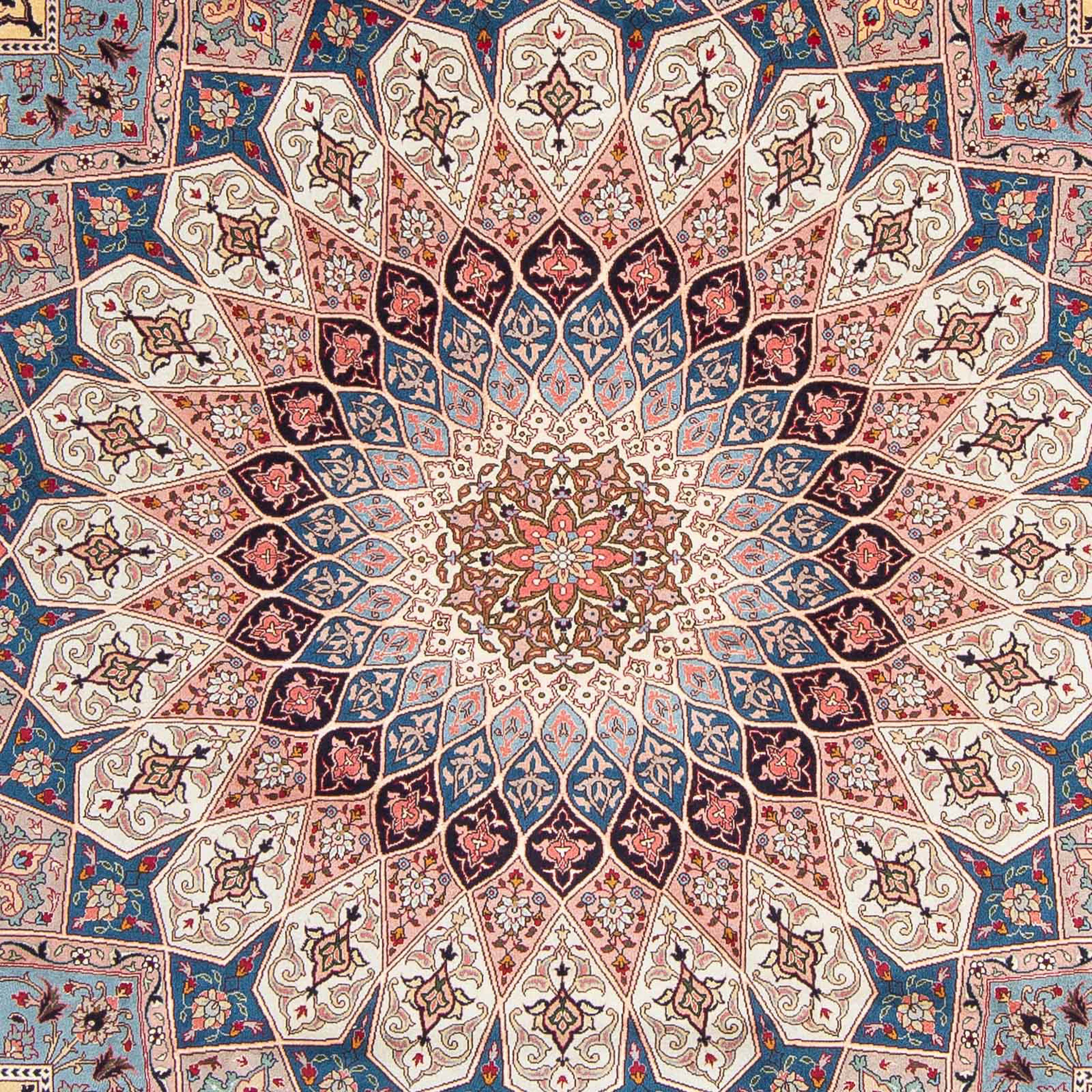 Orientteppich Perser Täbriz Höhe: Wohnzimmer, - morgenland, - 248 x 7 mit Handgeknüpft, 250 - Royal quadratisch, - Zertifikat hellbraun, cm Einzelstück quadratisch mm