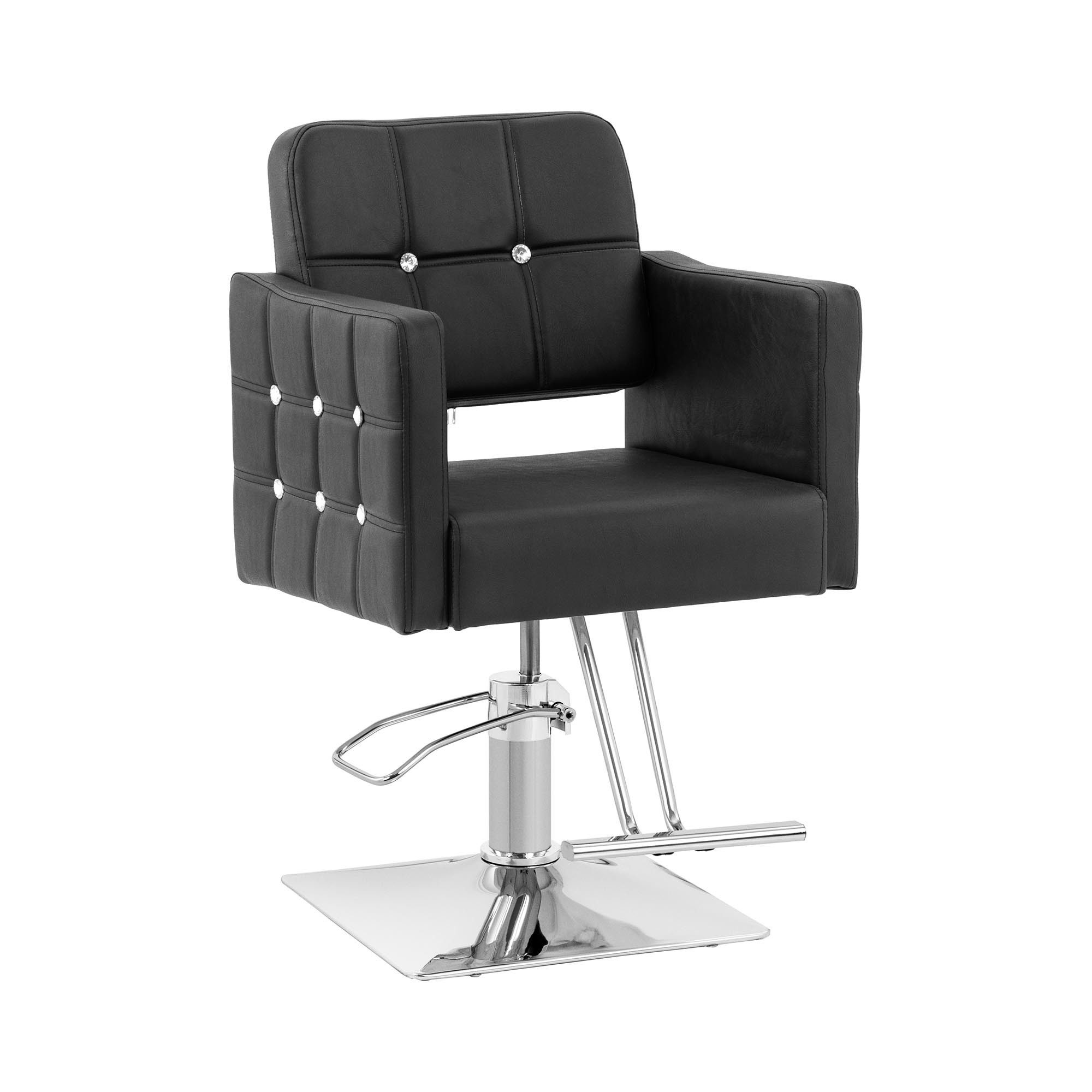 Physa Armlehnstuhl Friseurstuhl mit Fußstütze höhenverstellbar Barber-Stuhl 150 kg Cottam, Schwarz
