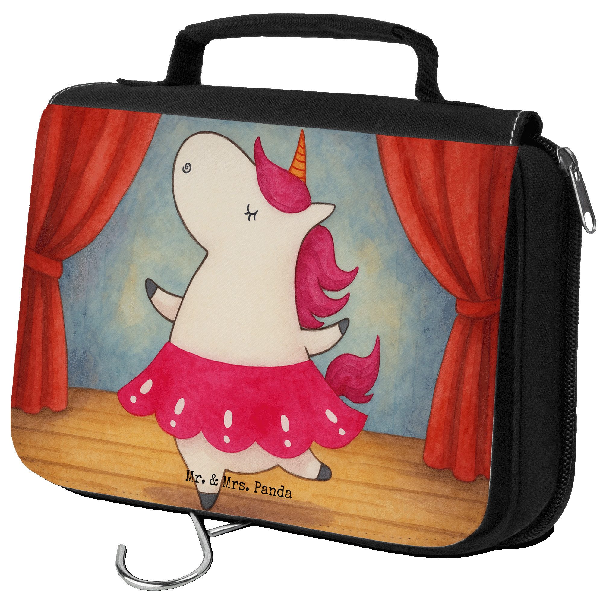Kulturbeutel Einhorn Ballerina Design, Kosmetiktasche, Weiß, Unicorn, Make-Up Tasc