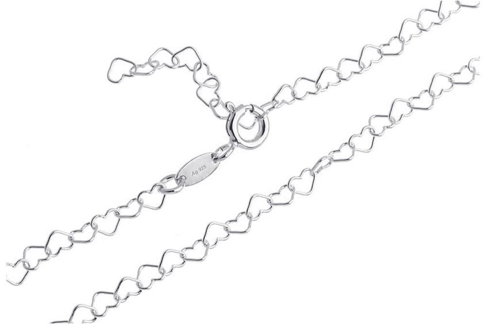 Fußkette Fußkette Herzen klein - 925 Silber, Länge wählbar von 23-30cm
