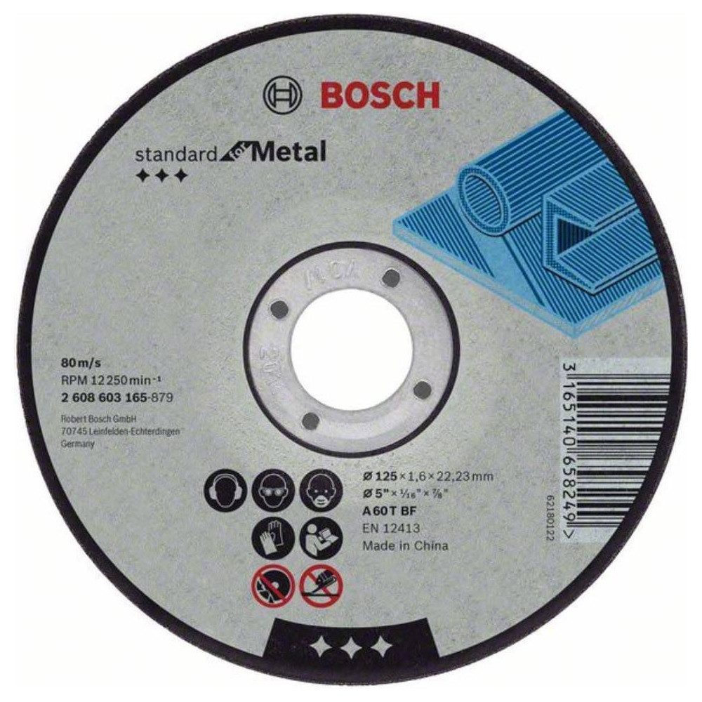 BOSCH Bosch Trennscheibe Standard Metall, Ø 125mm, gerade. Elektro-Kabel, Gerade, CO₂-neutraler Versand