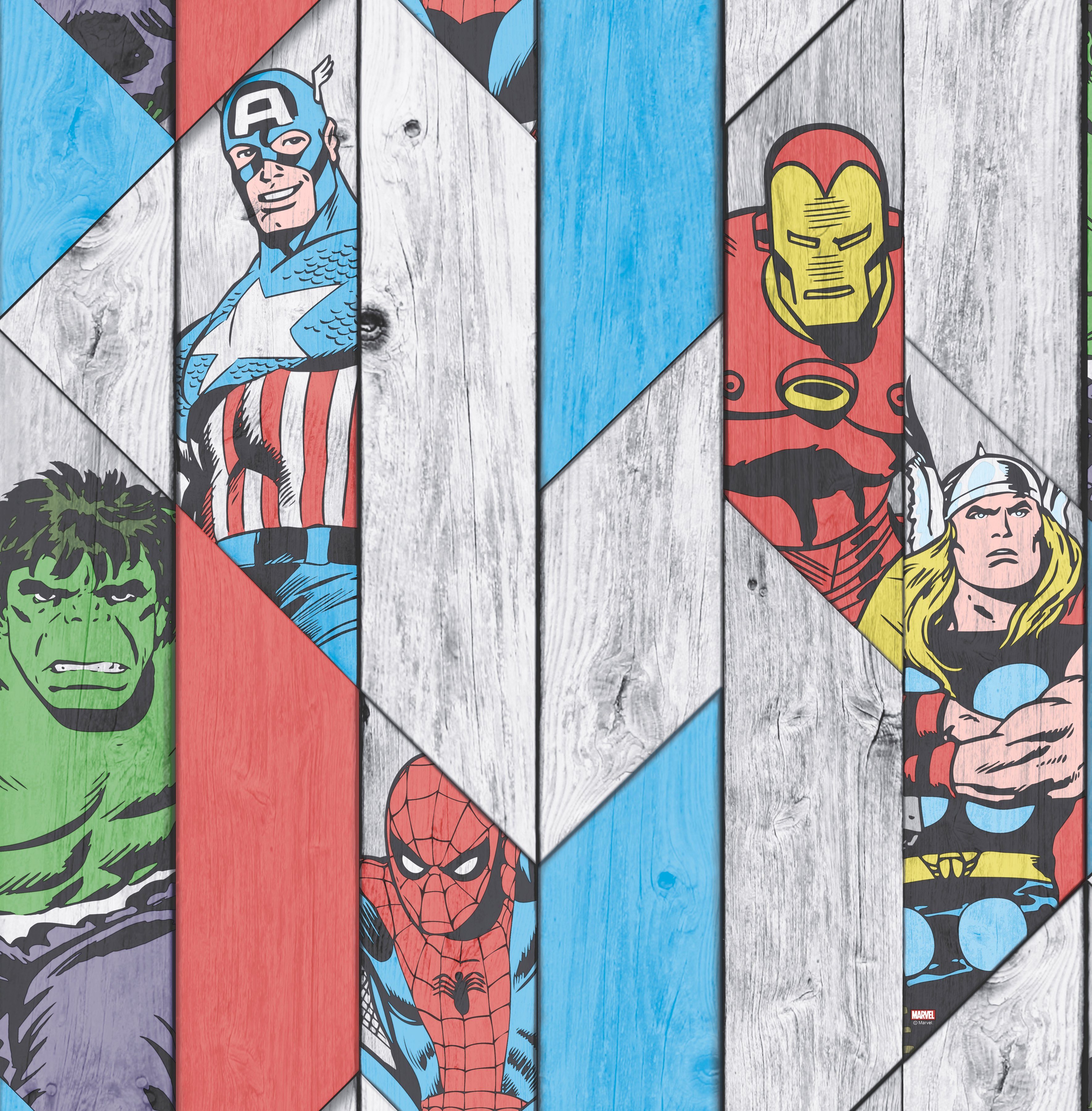 MARVEL Papiertapete Marvel Wood Panel, Holz, 1000 cm Länge