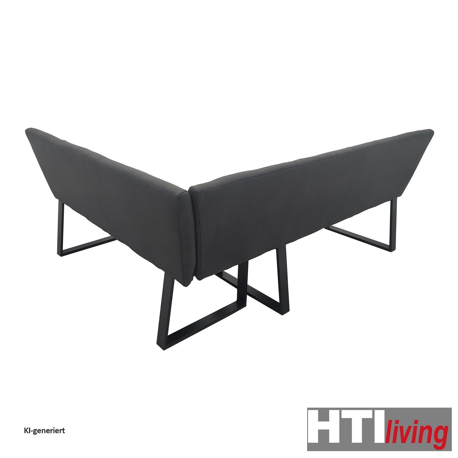 HTI-Living Eckbank Eckbank 192 x 152 cm Schwarz (1 Stück, 1-St., 1 Eckbank), Sitzbank Polsterbank Kunstlederbezug Metallgestell