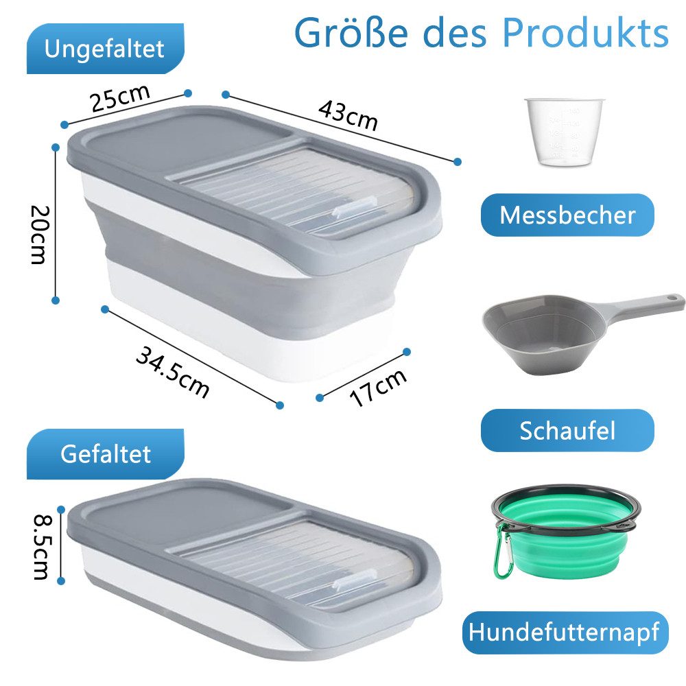 TUWENA Futterbehälter Faltbarer Futtertonne Hund, Haustierfutter - Containe günstig online kaufen