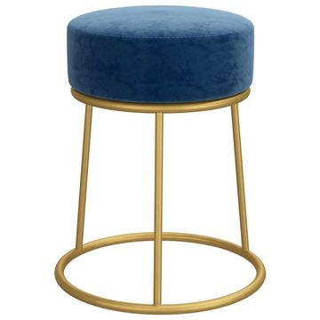 vidaXL Hocker Runder Hocker Blau Samt (1 St)