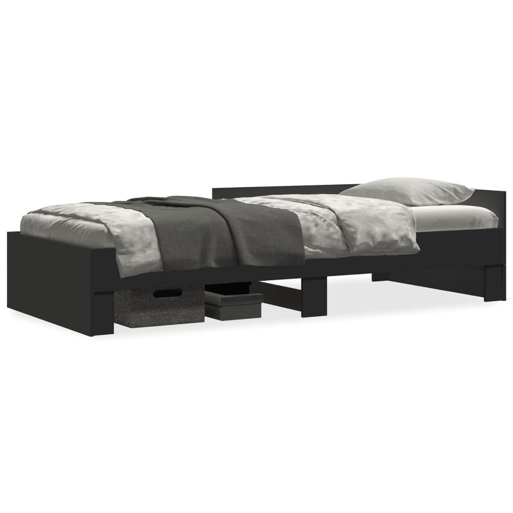 vidaXL Bett Bettgestell Schwarz 75x190 cm Holzwerkstoff günstig online kaufen