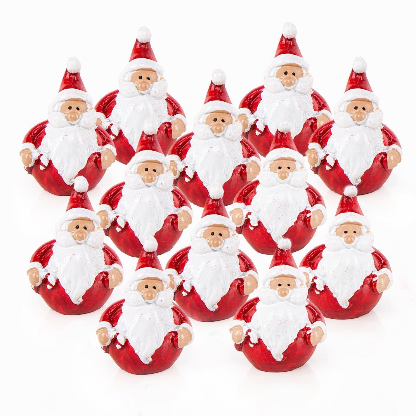 Logbuch-Verlag Dekofigur 12 Mini Nikolaus kleines Geschenk Weihnachtsmann rot weiß 4cm